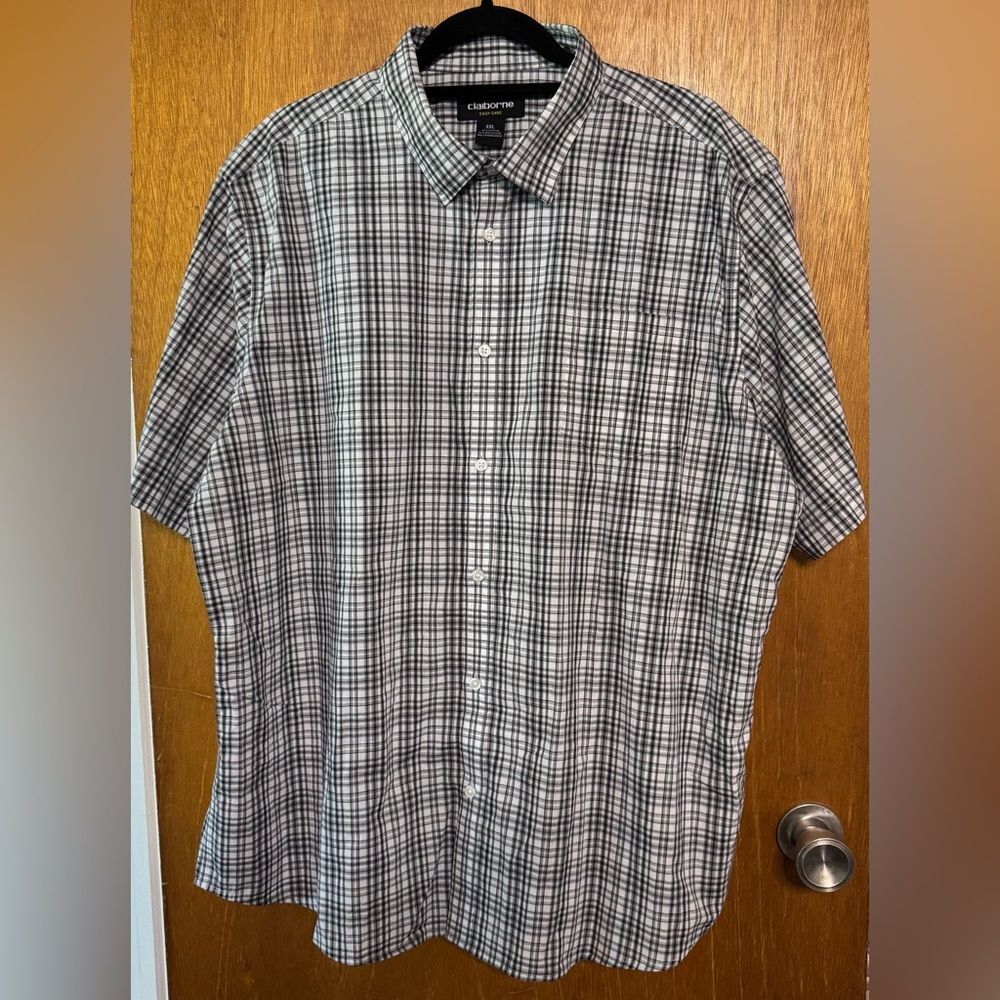 Claiborne Black and White Casual Button Down Shirt